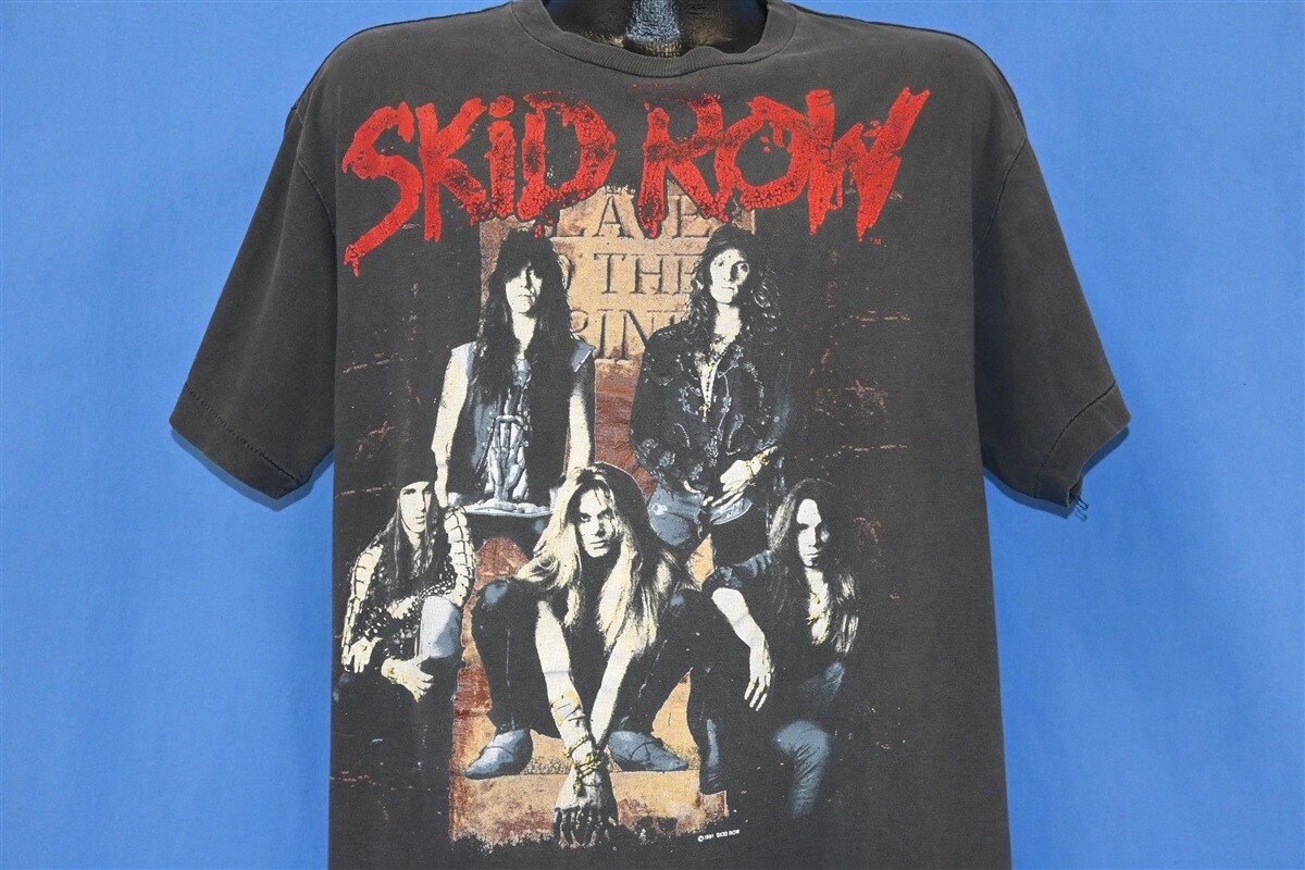 FILA T shirt vintage anni '90 SKID ROW SLAVE TO GRIND AMERICA 91 92 TOUR HEAVY METAL ROCK XL