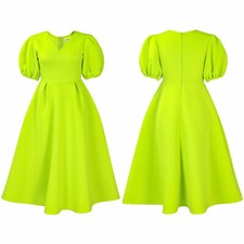 Puff Fashion Dress Fashion V-neck Sleeve plus Size Dress Women's Clothing