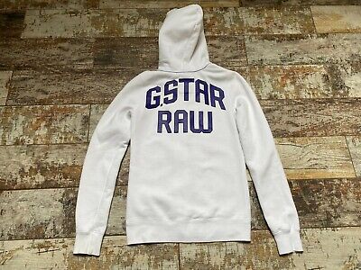 G-STAR RAW Women's White Big Logo Zip Cotton Hoodie Jumper G-STAR RAW Women's White Big Logo Zip Cotton Hoodie Jumper