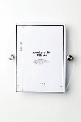 Türschild Werbeschild Praxisschild aus Acrylglas für DIN A6 Hochformat