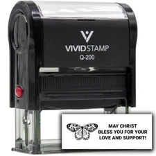Vivid Stamp May Christ Bless You For Your Love And Support! Rubber Stamp