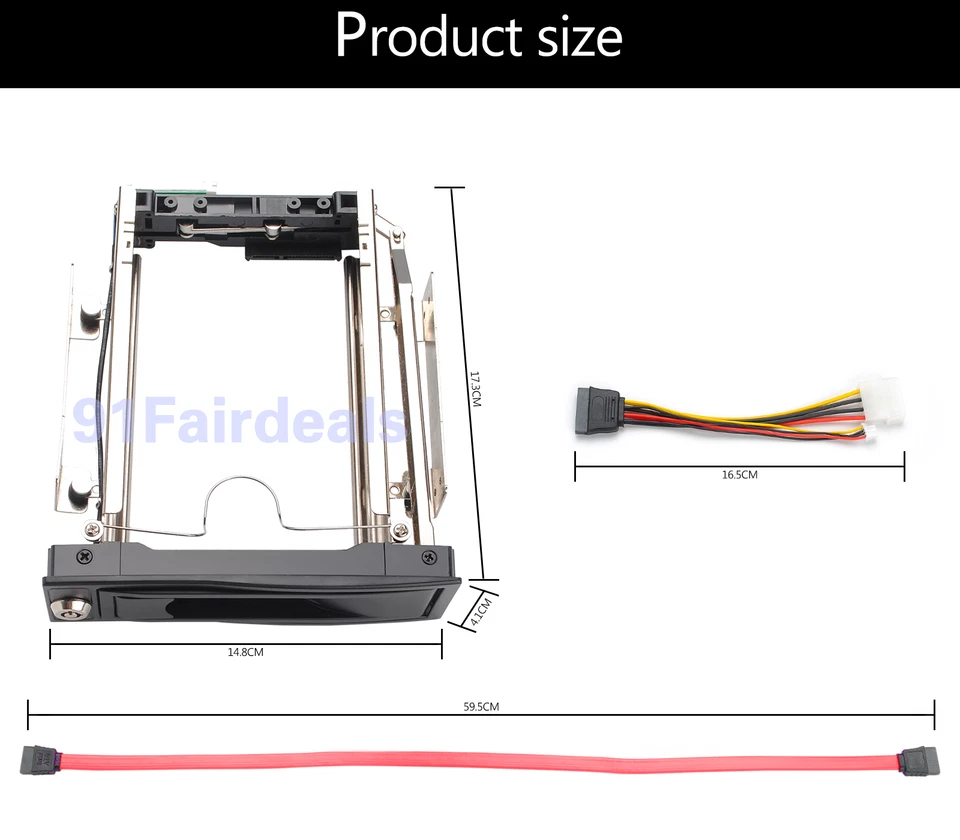 5.25" Bay Adapter 3.5" Internal HDD Drive HOT SWAP Mounting Bracket SSD W/lock - Image 3 of 4