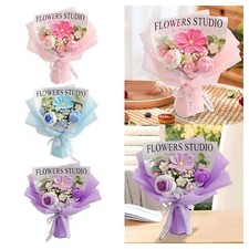 Bouquet di fiori all'uncinetto decorativo per sala studio, articoli per