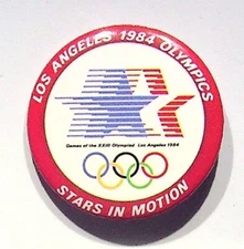 LOS ANGELES 1984 OLYMPICS STARS IN MOTION - 2 INCHES  PINBACK BUTTON