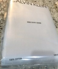 Calvin Klein Home Allison Cotton Light Blue King Duvet Cover. Brand New
