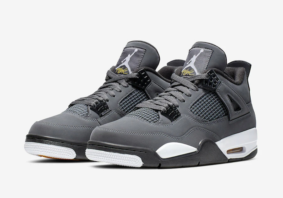 Nike Air Jordan Retro IV 4 Cool Grey Chrome Charcoal Varsity Maize 308497 007