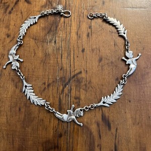 Fabulous Vintage Heavy Sterling Silver 925 Angel Link Necklace