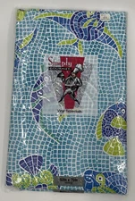 New NIP Simply Gourmet Vinyl Table Cloth 52x70 Oblong 65199 Fish Pond Theme