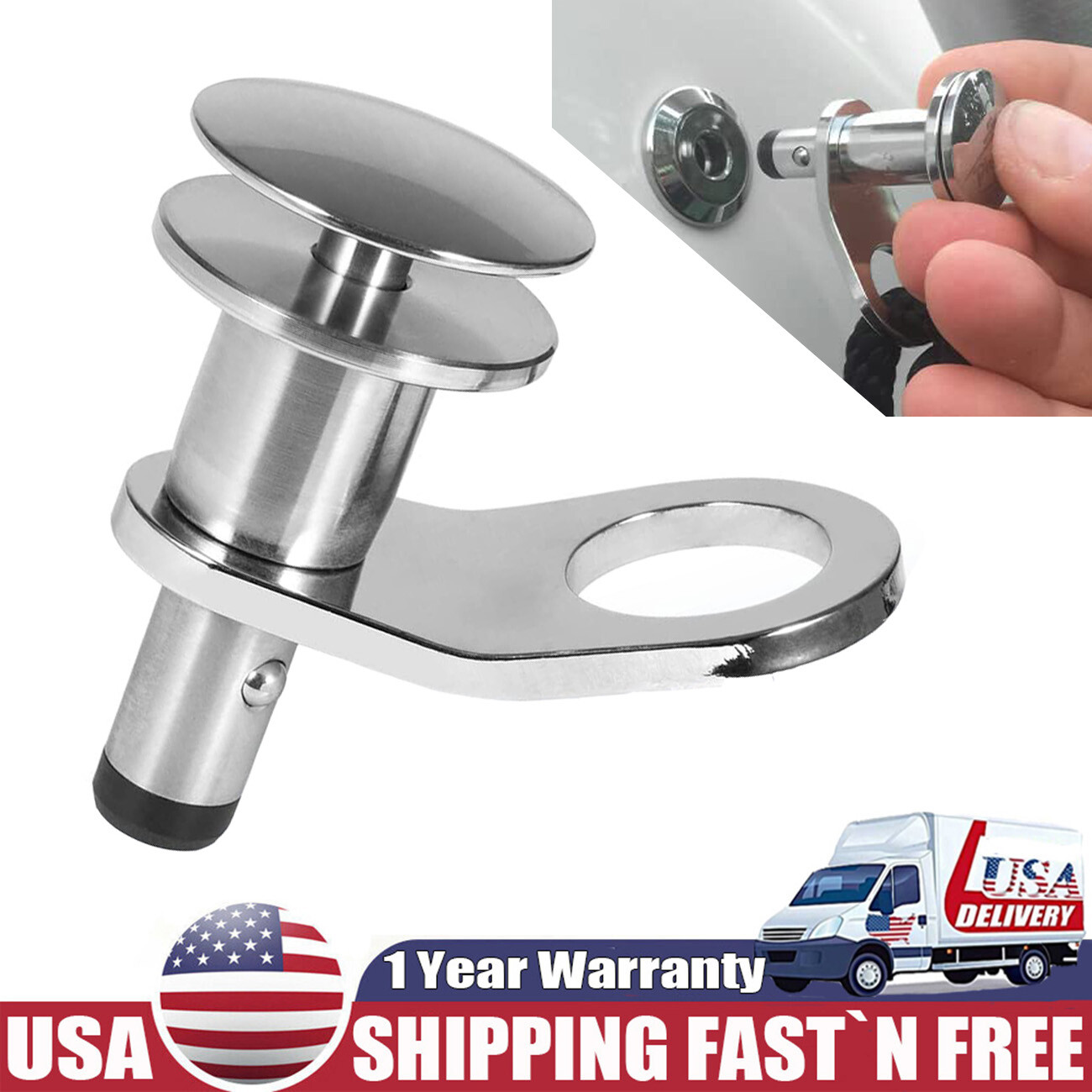 1/2'' Quick Release Boat Fender Holder Stainless Steel Fit 1/2 inch
