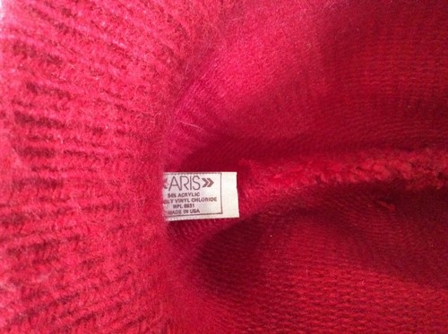 Vintage Aris Knit Fedora Womens Winter Hat Red USA Made One Size - 第 6/6 張圖片