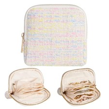 Women Travel Jewelry Case:oft Bag with 5 Pouches for Ring Earring S Multicolor