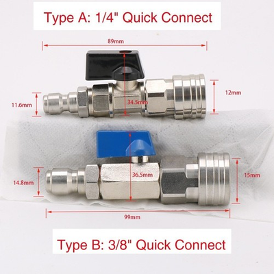 #ad #ad High Pressure Washer Ball Valve Nozzle Power 1 4quot; 3 8quot; Quick Connect Fitting $18.99