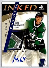 Miro Heiskanen 2020-21 SP Game Used Inked Sweaters Auto Patch /10 #IS-MH Dallas
