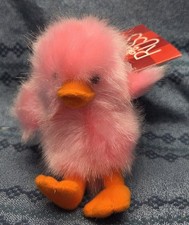 Retro 1990s Russ Berrie Chickles Bright Pink Chick New W Tags 4"