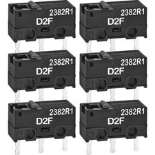 D2F Mouse Micro Switch 1.47N Force 10 Million Cycles Durability Grey 6 PCS