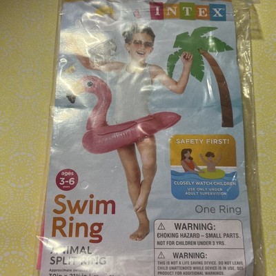 Intex Pool Float Swim Ring Animal Split, Ages 3-6 Years Flamingo