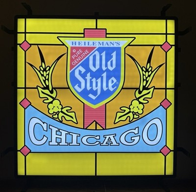 Heileman s Old Style Chicago LED Lighted Sign 24  x 24  - NIB