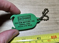 Vintage Ford Golden Colorado Motors Inc Advertising Coin Holder Keychain