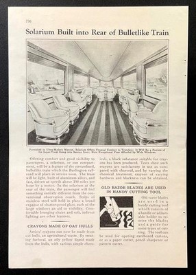Burlington Zephyr 1933 Bild ''Solarium Built in Rear of Bulletlike Train''