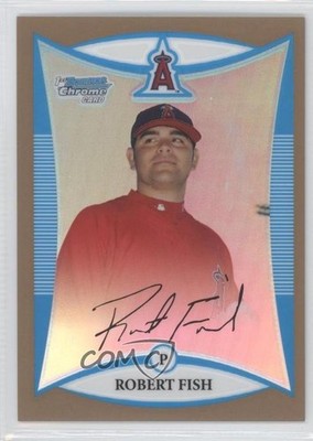 2008 Bowman Chrome Prospects Gold Refractor 8/50 Robert Fish #BCP142 0e5