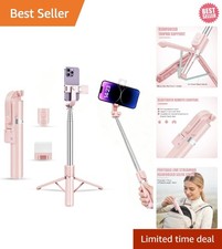 Versatile Selfie Stick Tripod for iPhone - Portable Vlogging Accessory in Coral