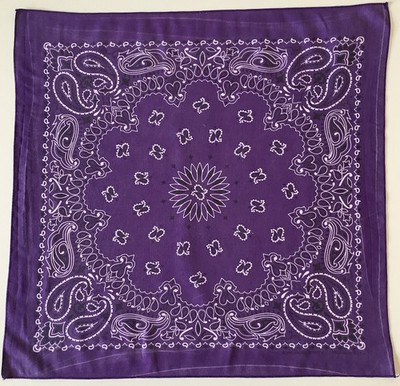 15* Ein lila Paisley 21 Zoll Vintage 100 % Baumwolle Bandana von HAV-A-HANK