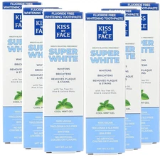 Kiss My Face Whitening Toothpaste Cool Mint Gel 4.5 oz Each (Pack of 6)