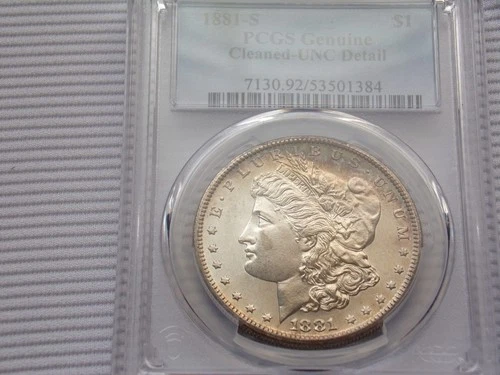 1881-S PCGS Silver Morgan Dollar $ Genuine Cleaned - UNC Detail