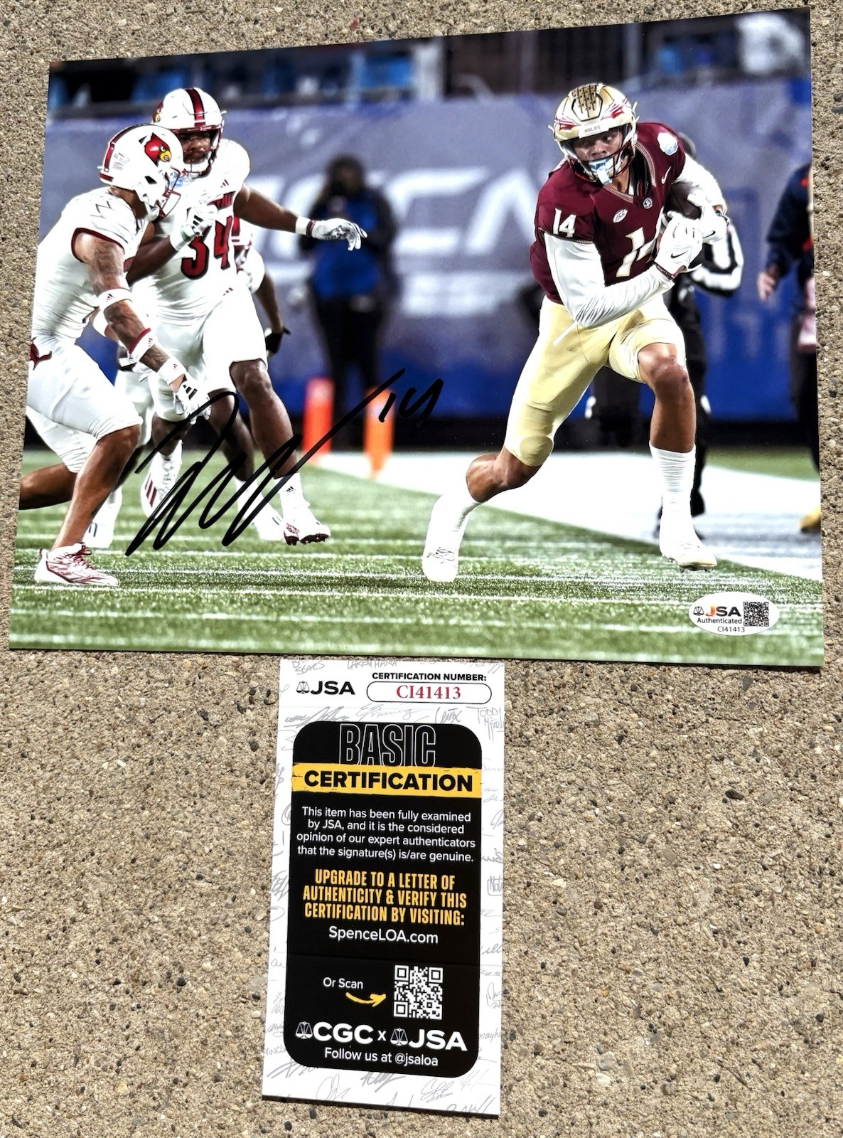 JOHNNY WILSON SIGNED 8x10 Photo JSA COA FLORIDA STATE SEMINOLES FSU 