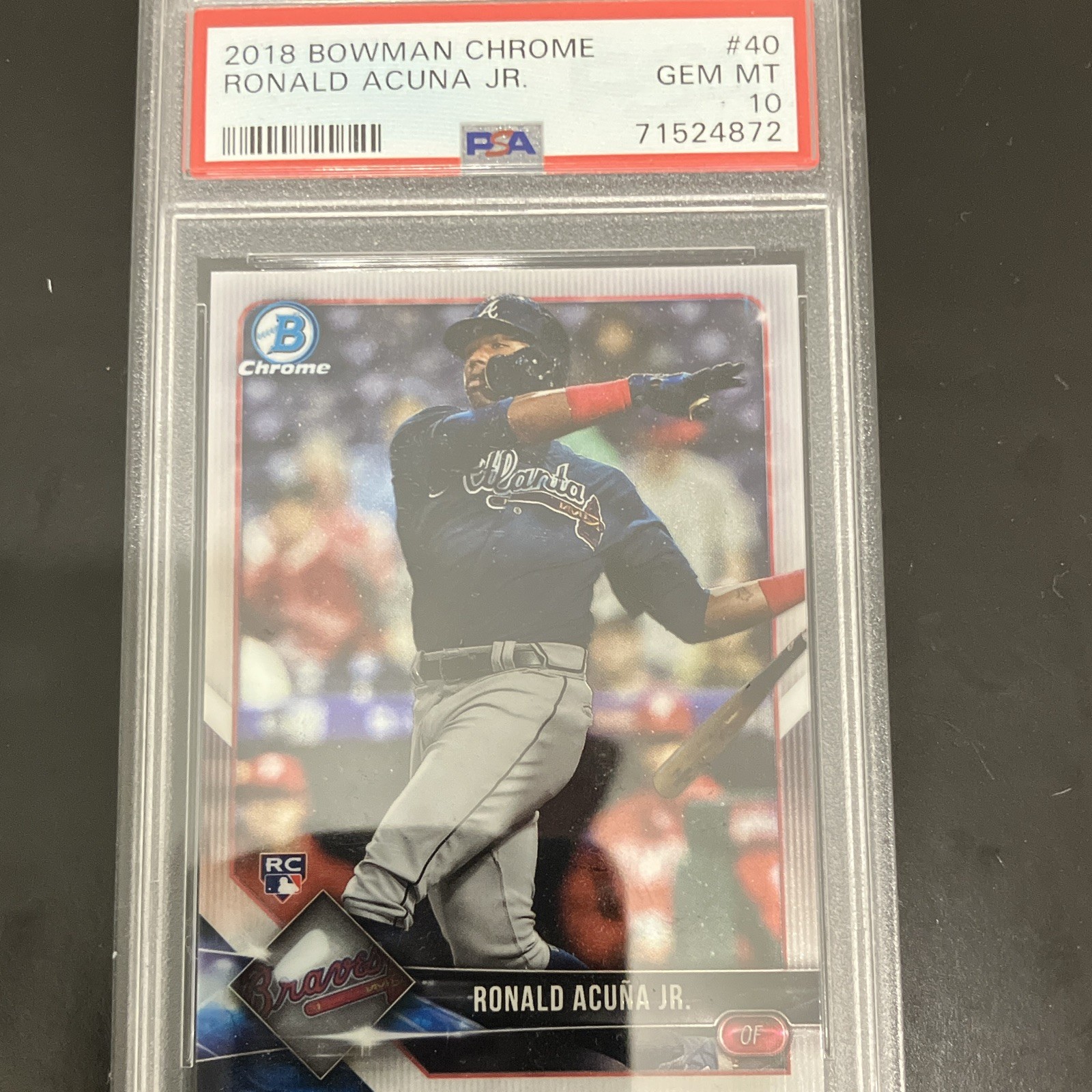 Bowman Chrome Ronald Acuña Jr. RC #40 PSA 10 Atlanta Braves 2018