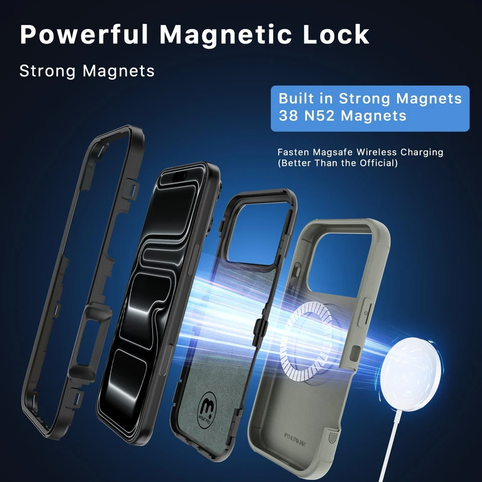 Funda para iPhone 17 Pro Max con funda con clip para cinturón, Maverick Series 17 Pro Max... Foto 3 de 4