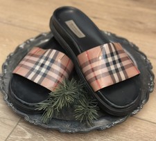 Burberry Women's ASHMORE Check PVC Slide Sandals Size US 9 EUR 40 SEE PICS