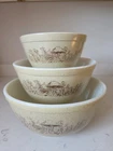 Vintage PYREX Forest Fancies Mushroom Mixing Bowls 401 402 403 Set Of 3 EUC