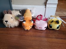 Minecraft Caves Cliffs, Mattel Goat, Bee, Fox, Axolotl Plush Stuffed Animals