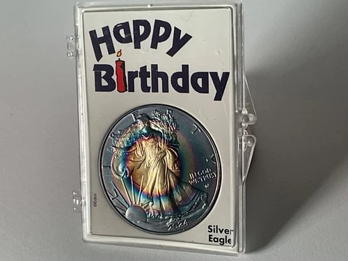 2024 American Silver Eagle 1oz Bullseye 🎯 🌈 Toning Toned Toner MONSTER Rainbow