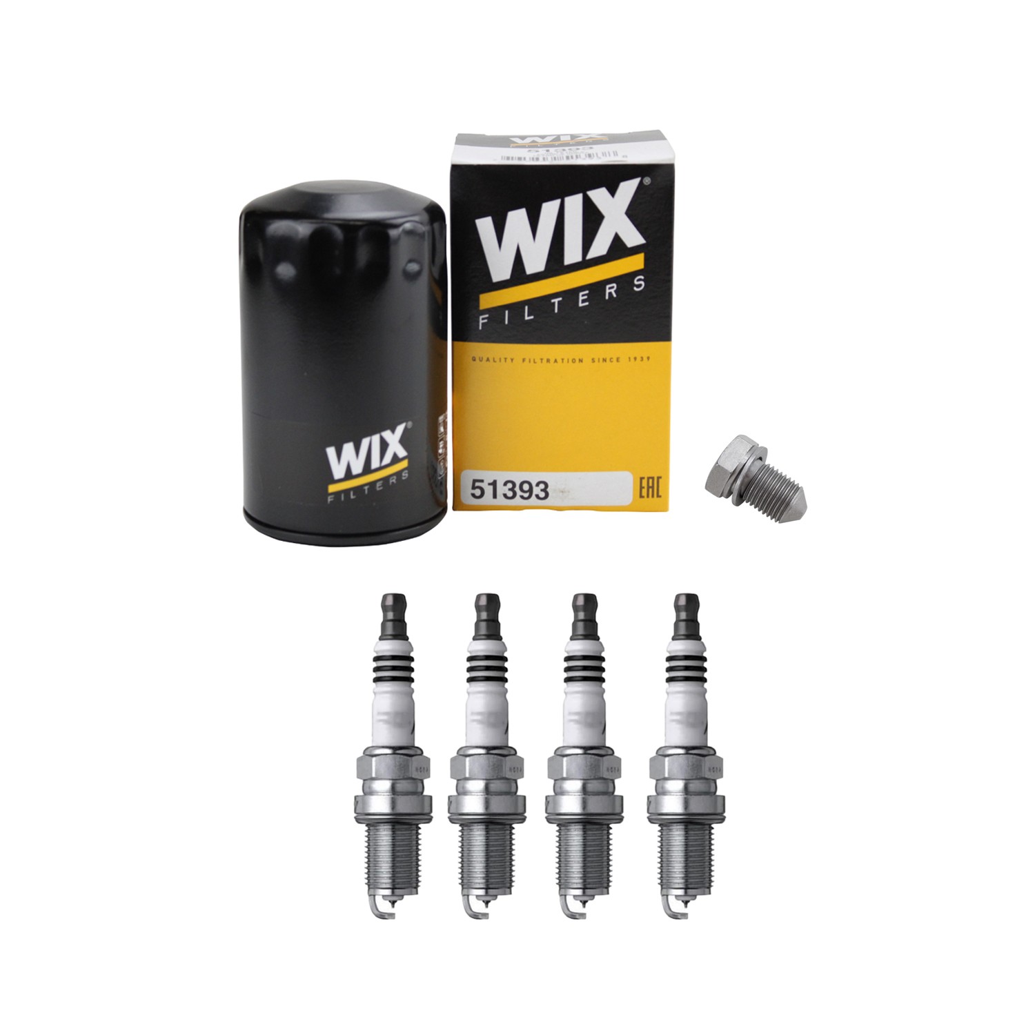 Wix Engine Oil Filter  NGK 4 Iridium IX Spark Plugs kit for Jetta GLI 2.0 L4 13