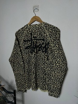 STUSSY LEOPARD WAFFLE THERMAL LONGSLEEVE SIZE S