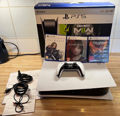 Sony PlayStation 5 Disc Edition 825GB Set - Weiß inkl. 3 PS5 Spiele + Controller