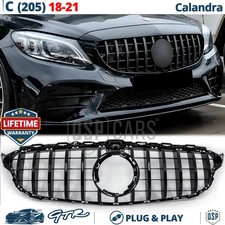 GRIGLIA PER Mercedes Classe C W205 C205 S205 18-21 Calandra Nero Lucido GT-R AMG