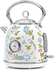 Laura Ashley Electric Portable 1.7l Kettle Fast Boil 3KW Rapid Elveden White