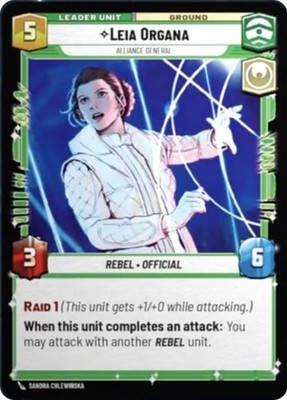 3X-Leia Organa - Alliance General-SWU01-Spark of Rebellion-Star Wars Unlimited