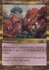 MTG Fervent Charge, Apocalypse, Heavily Played, English