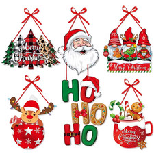 Christmas Door Hanger Xmas Tree Pendant Santa Snowman Home Party Decoration