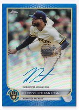 2022 Topps Chrome - Veteran Autographs #CVA-FP Blue 22/150 - Freddy Peralta