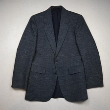Vtg USA Made 36R Blue Fleck Wool Tweed Mens Blazer Suit Jacket Sport Coat