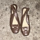 Easy Street Women's Brown Leather Woven Slingback Flat Slip-On Sandals 8.5M — photo 1