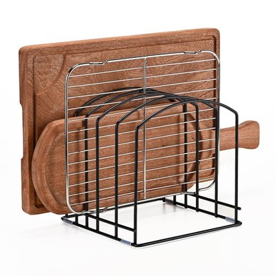 1PC Cutting Board Organizer, Heavy Duty Rack with 2 Extra Wide (1.38'') & 3 Na...