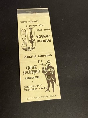 Vintage California Matchbook  Casa Mundras Garden Inn  Monterey