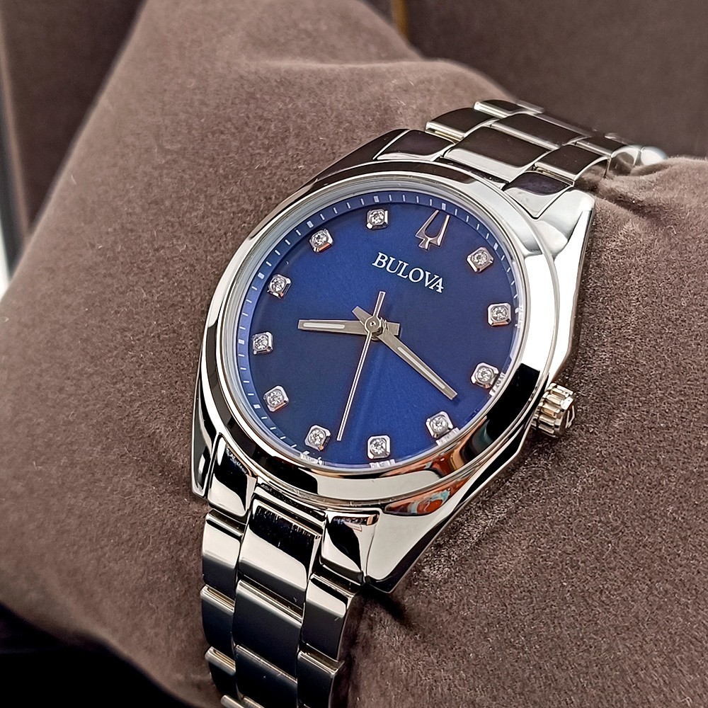 Women's Bulova Surveyor 96P229 Blue Dial Stainless Chronograph Quartz Watch