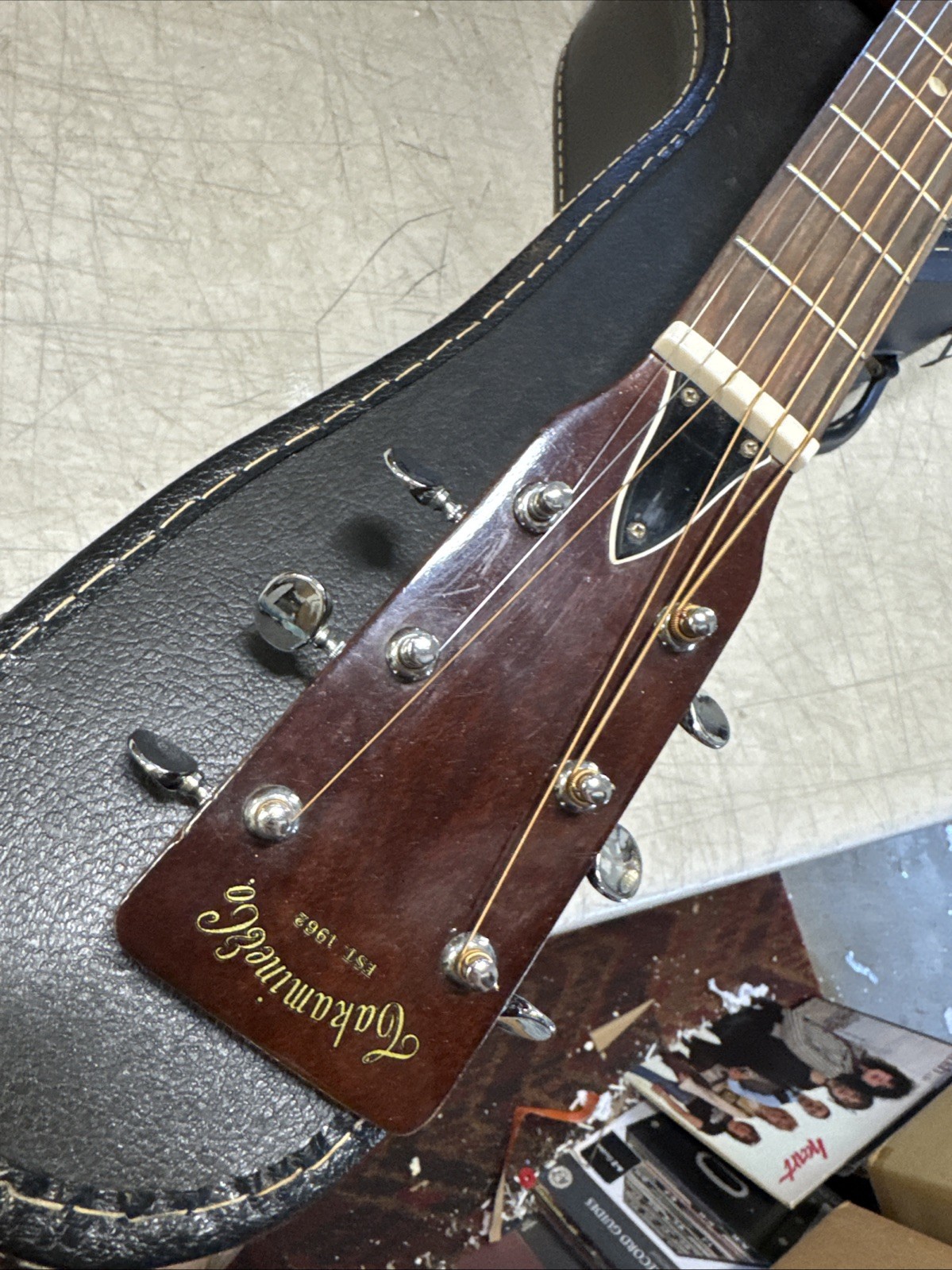 Vintage 1970's  1973 Takamine F-307  Acoustic Guitar Made In Japan NICE! +Case